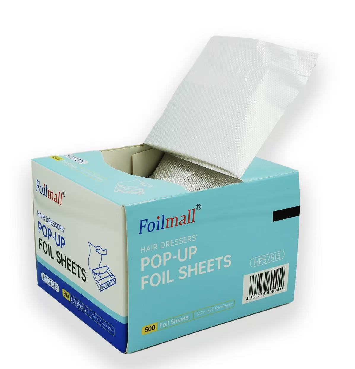 Foilmall Professional Pop-Up Hair Foil Sheets – 500 Count, Silver, 5 × 10.75 in, 15 Micron, Embossed
